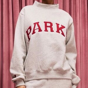 Parka Women's Gray Sweatshirt with Red Lettering